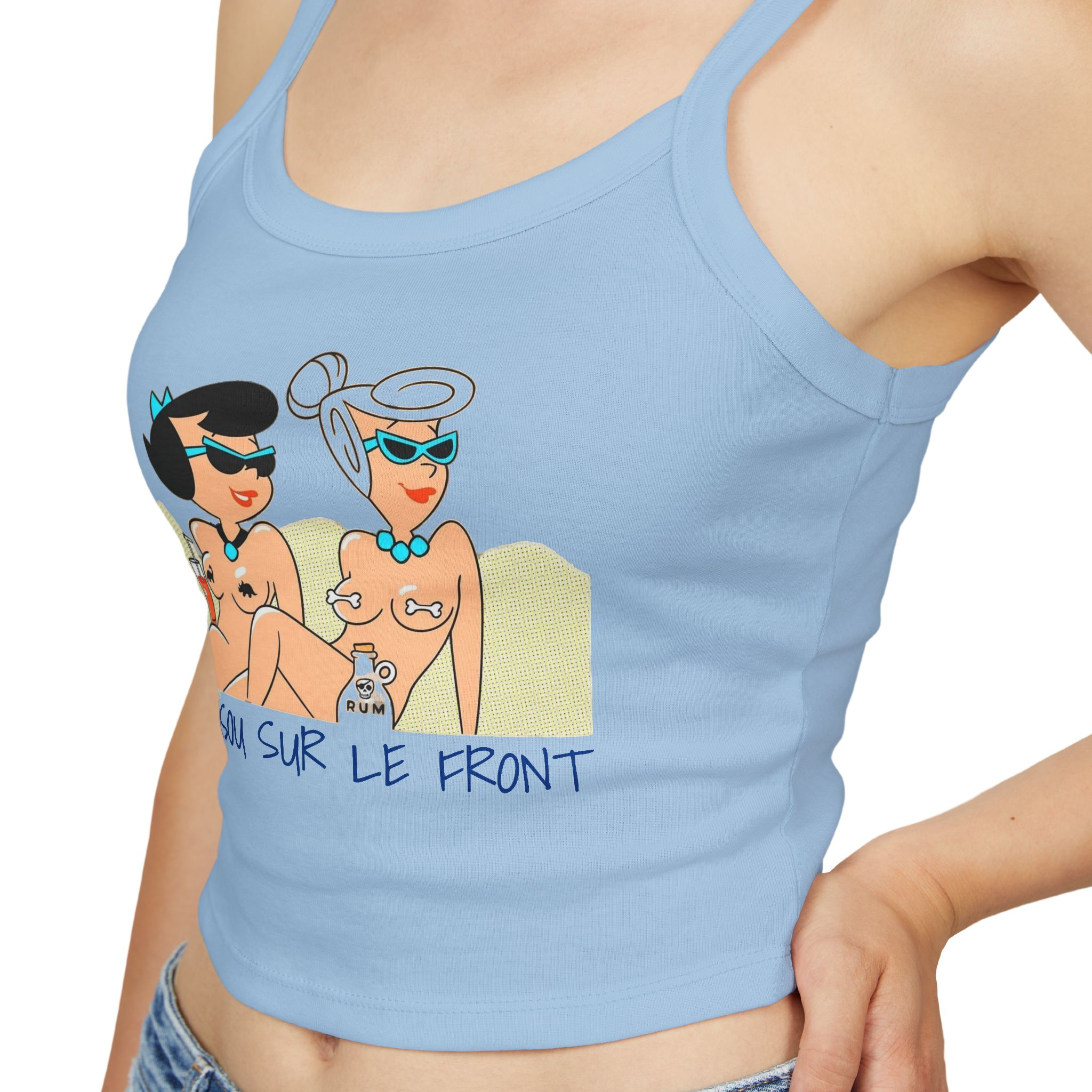 SAND AT THE BEACH - Chic Women's Spaghetti Strap Tank Top with Stylish Design - Image 3