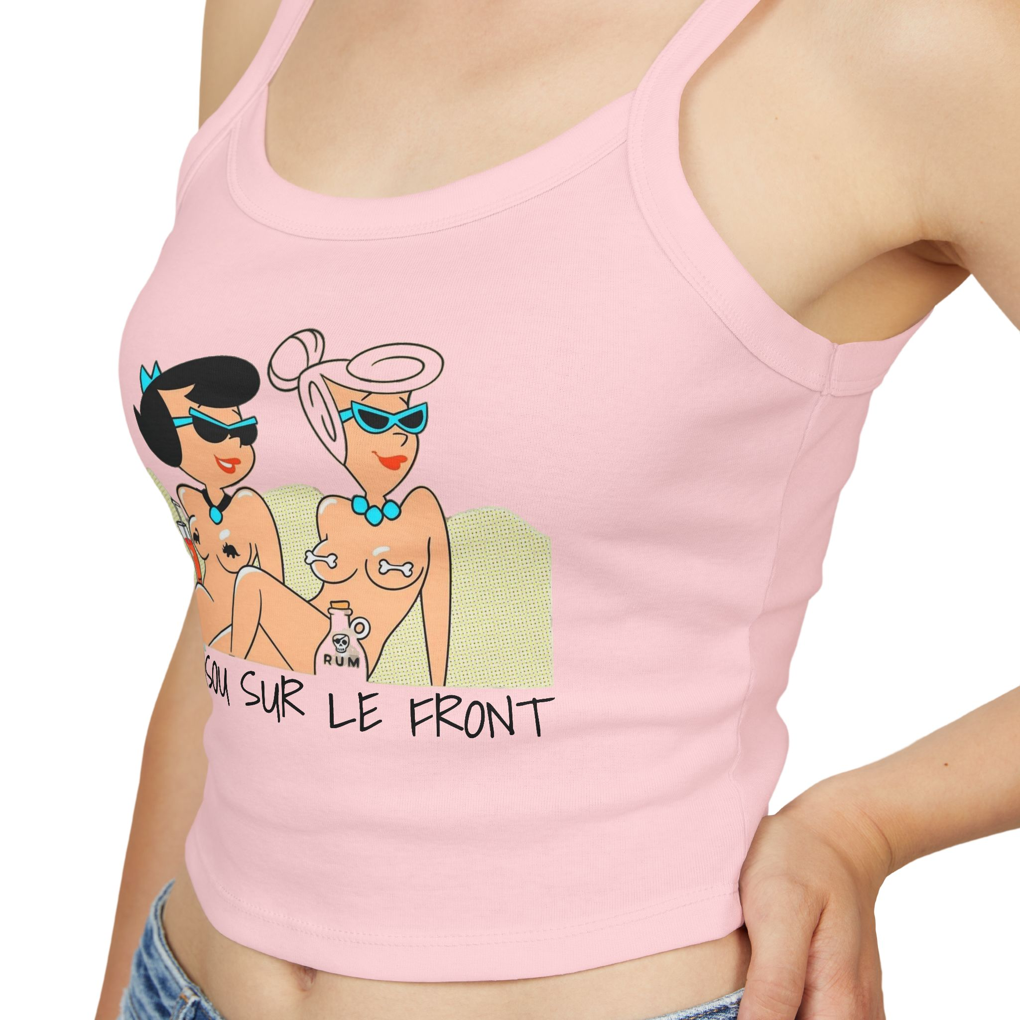 SAND AT THE BEACH - Chic Women's Spaghetti Strap Tank Top with Stylish Design - Image 5