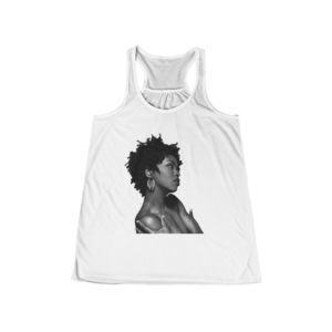 NEW JERSEY - Chic Women's Flowy Racerback Tank | Black Woman Silhouette