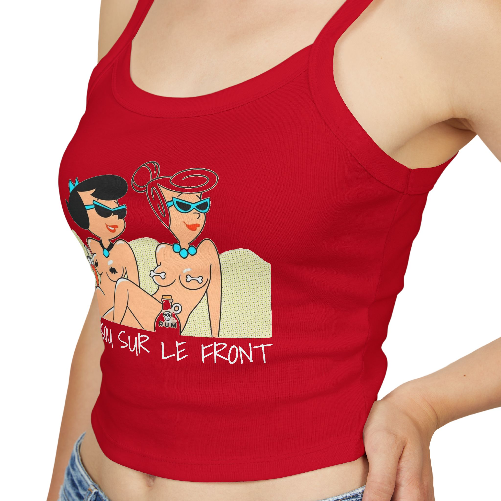 SAND AT THE BEACH - Chic Women's Spaghetti Strap Tank Top with Stylish Design - Image 7